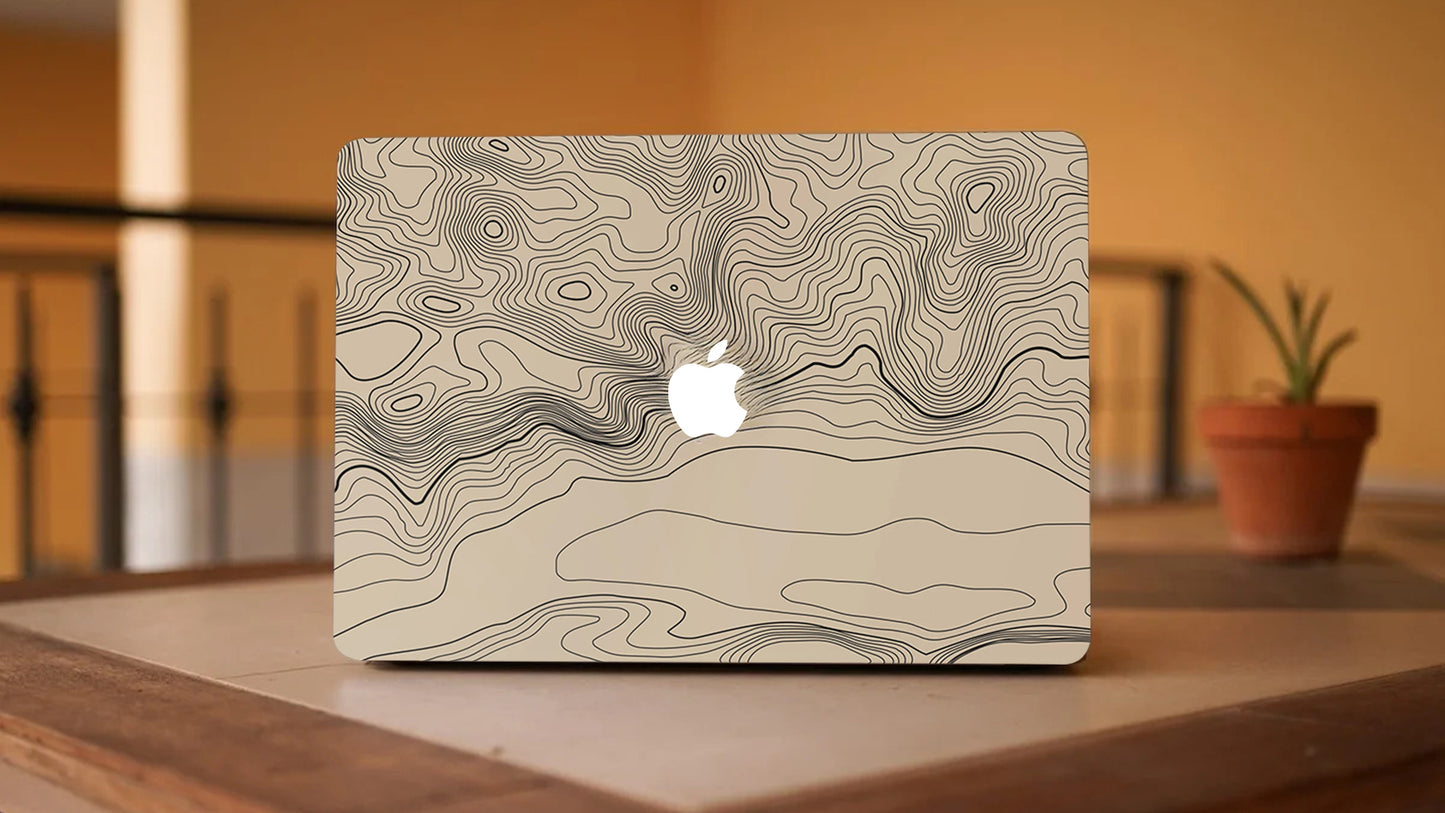 Wooden Topology Wave Laptop Premium Skins