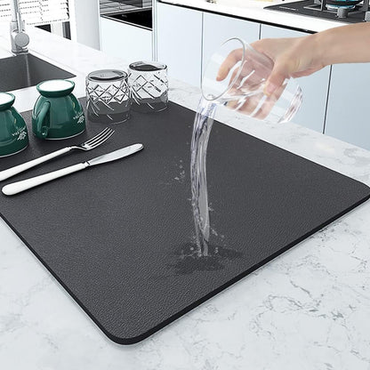 Kitchen Utensil Dish Drying Mat | Quick Dry Water Absorbent mat | Placemat for Dish Drying with Non-Slip Rubber Backed | Super Draining Mat for Kitchen 1 Pcs