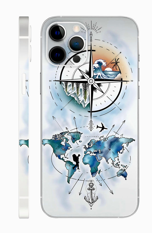 Compass World Map Mobile 6D Skin