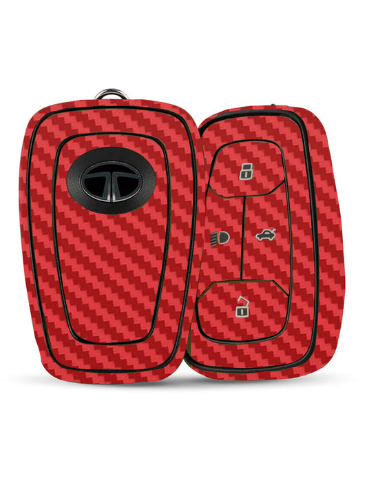 Red Carbon Fiber Car Key Skin 3M Material