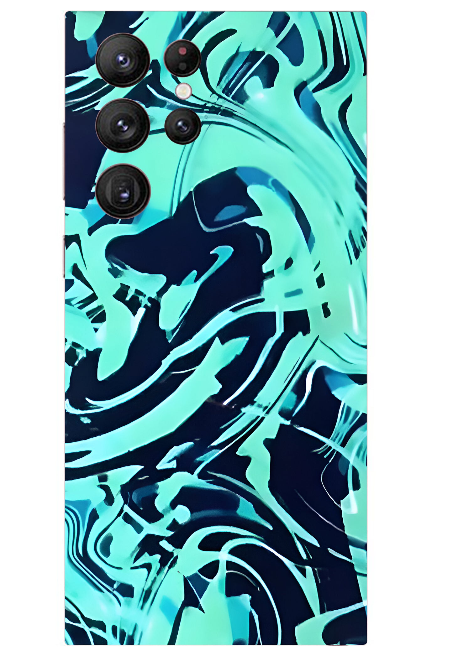 Abstract Neon Blue Mobile 6D Skin