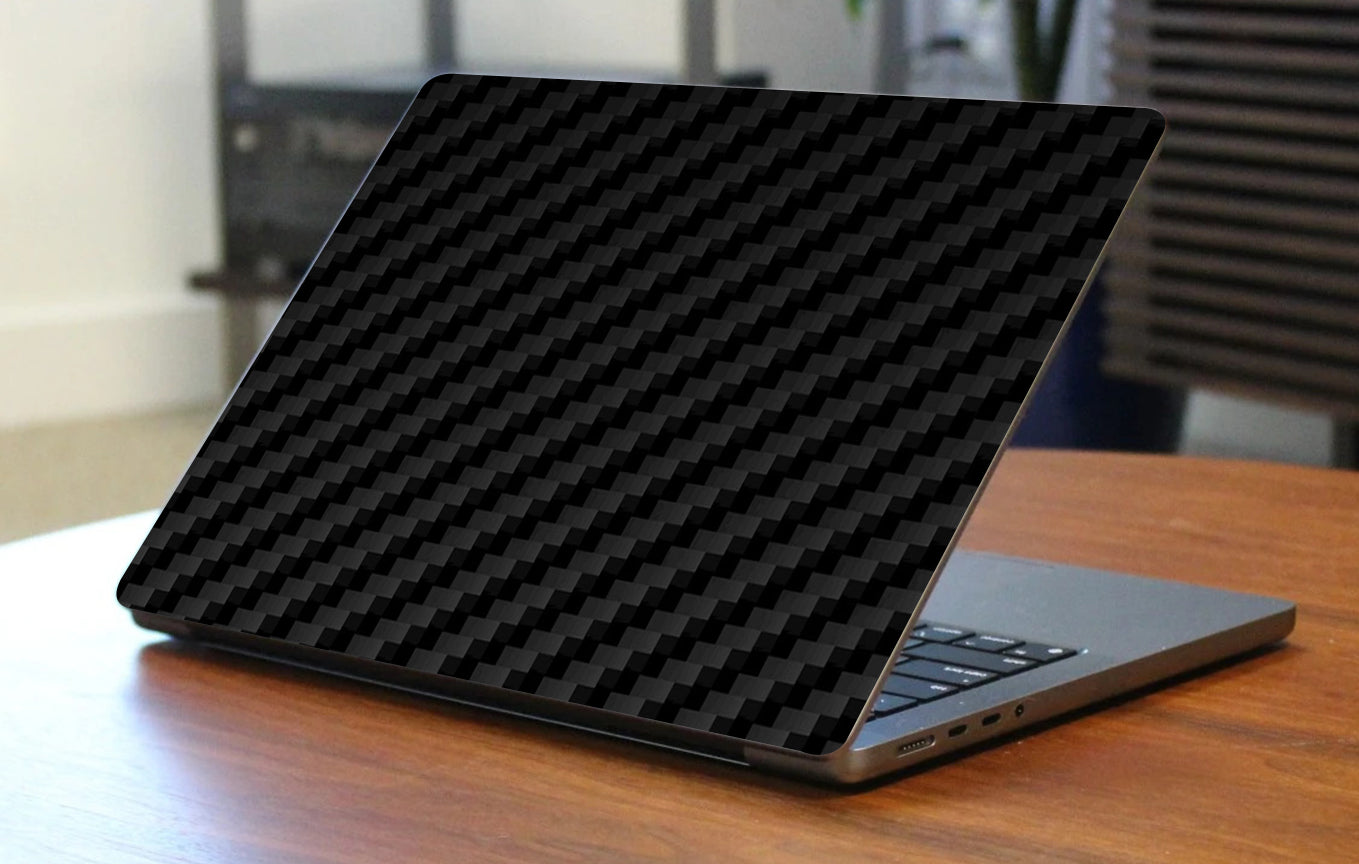 Black Carbon Fiber Laptop Skins