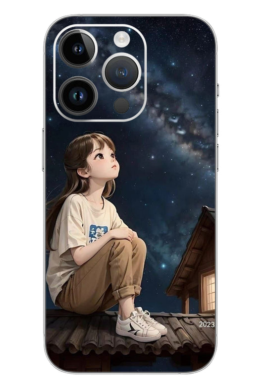 Girl Seating Sky Mobile 6D Skin