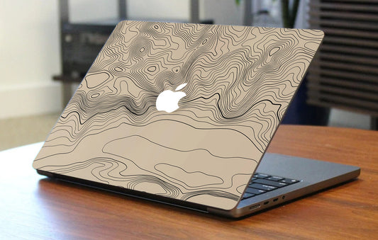 Wooden Topology Wave Laptop Premium Skins
