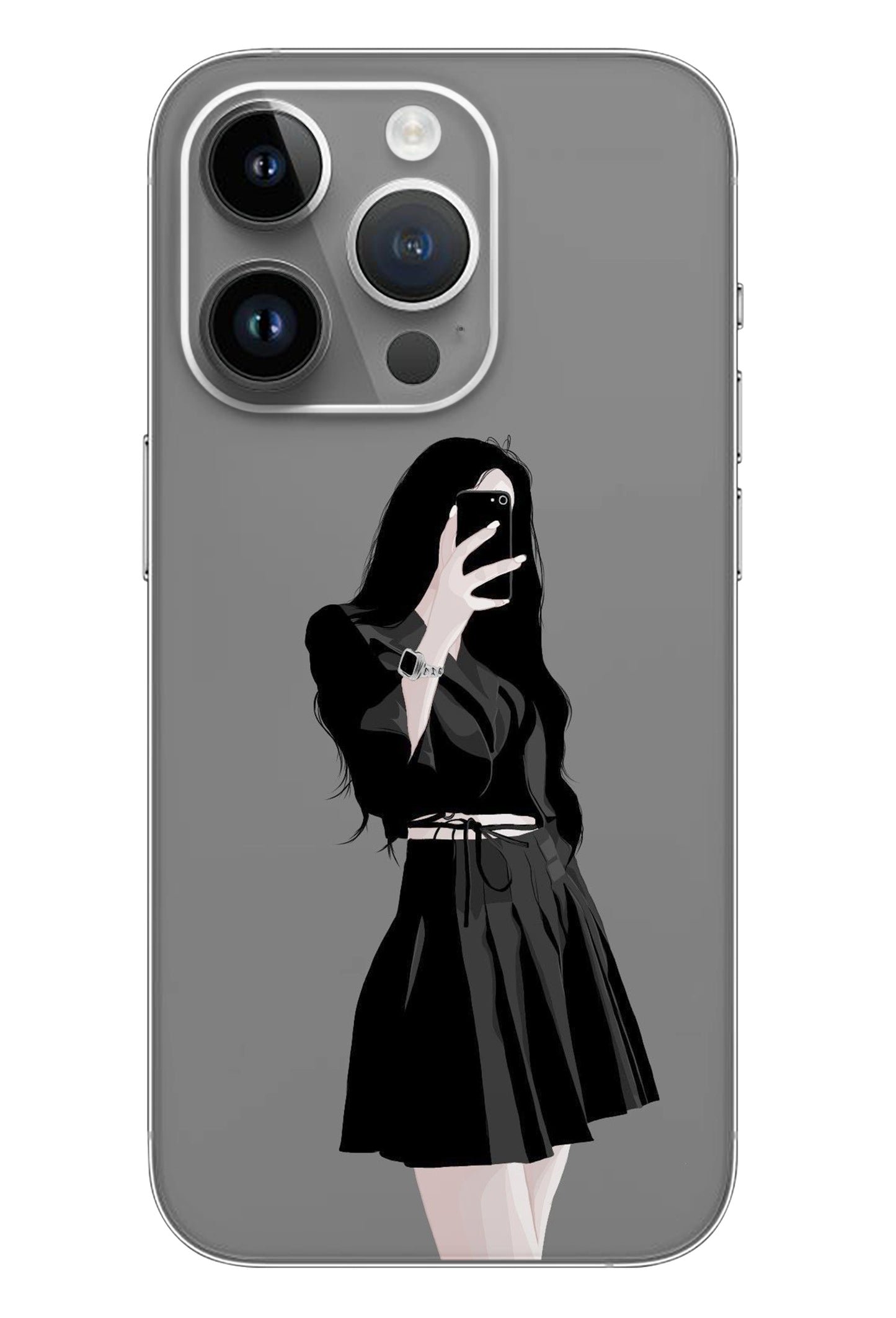 Mirror Selfi Black Mobile 6D Skin